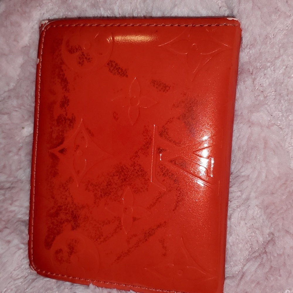 LOUIS VUITTON Vintage Red Snap Wallet w Callouts - Picture 9 of 16